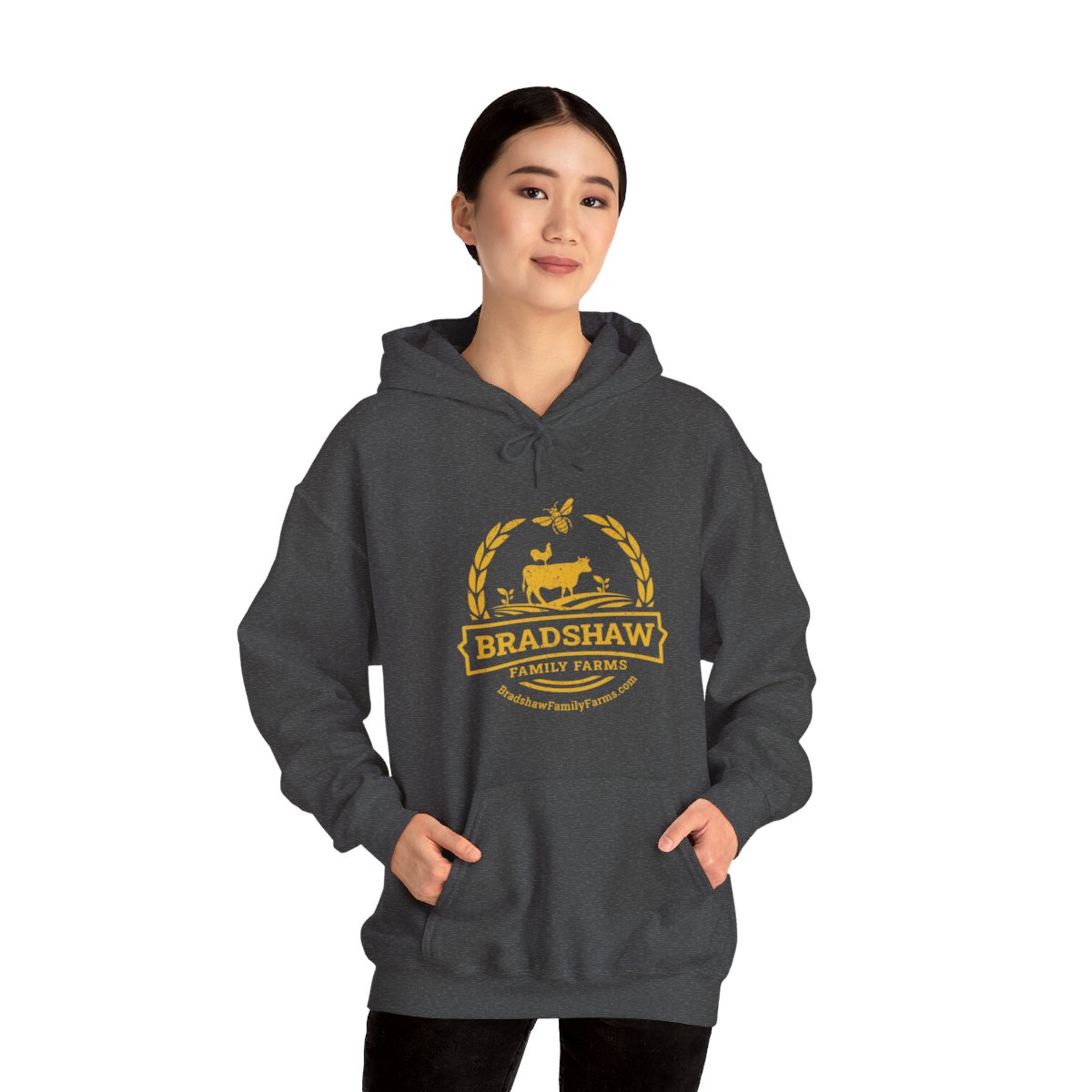 Bradshaw family farms logo on shirt