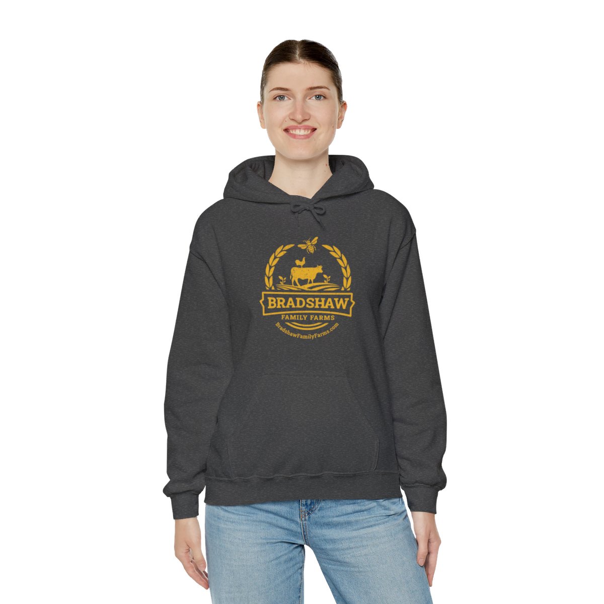 Bradshaw family farms logo on shirt