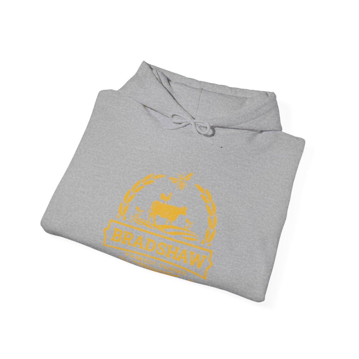 Bradshaw family farms logo on hoodie
