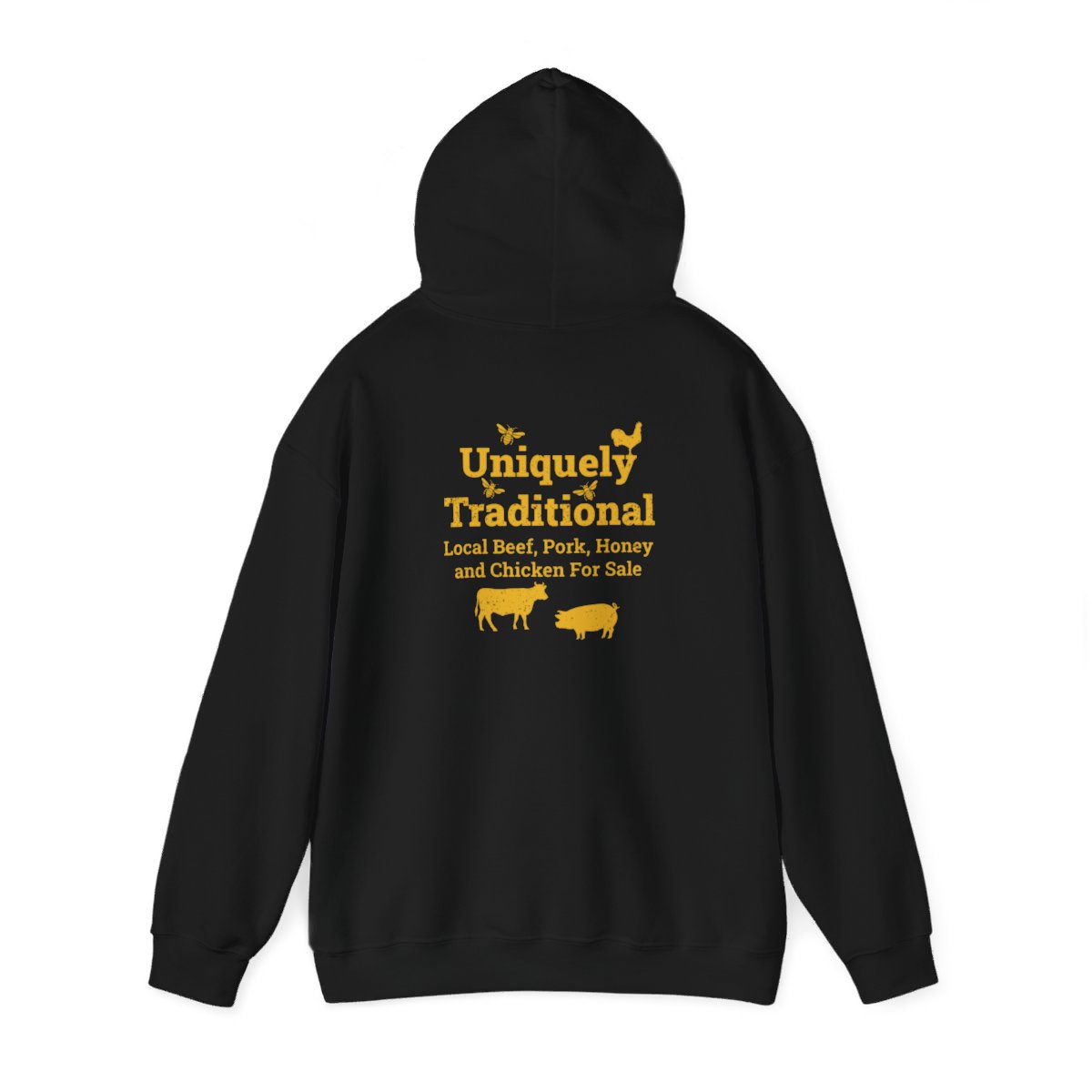Bradshaw family farms logo on hoodie