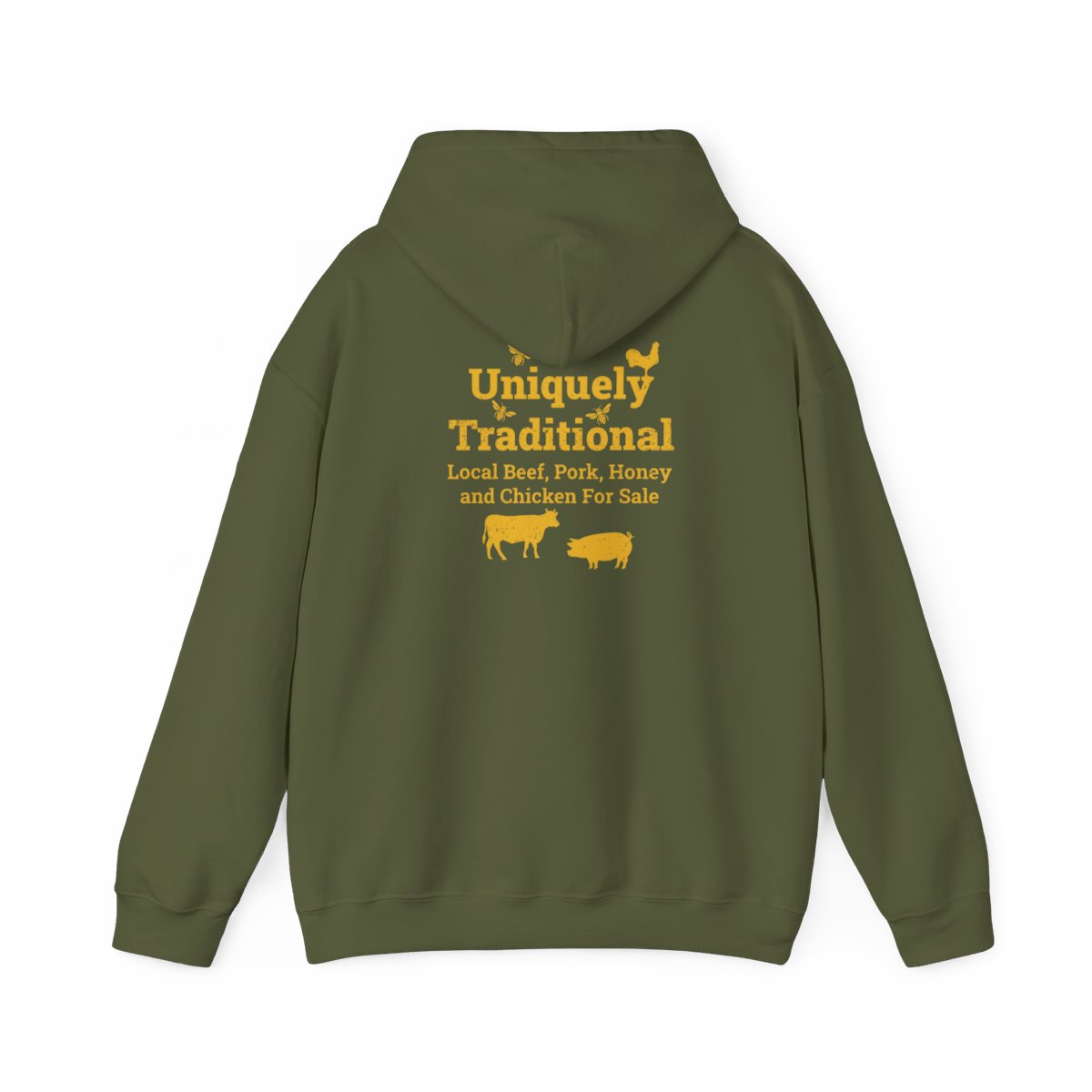 Bradshaw family farms logo on hoodie
