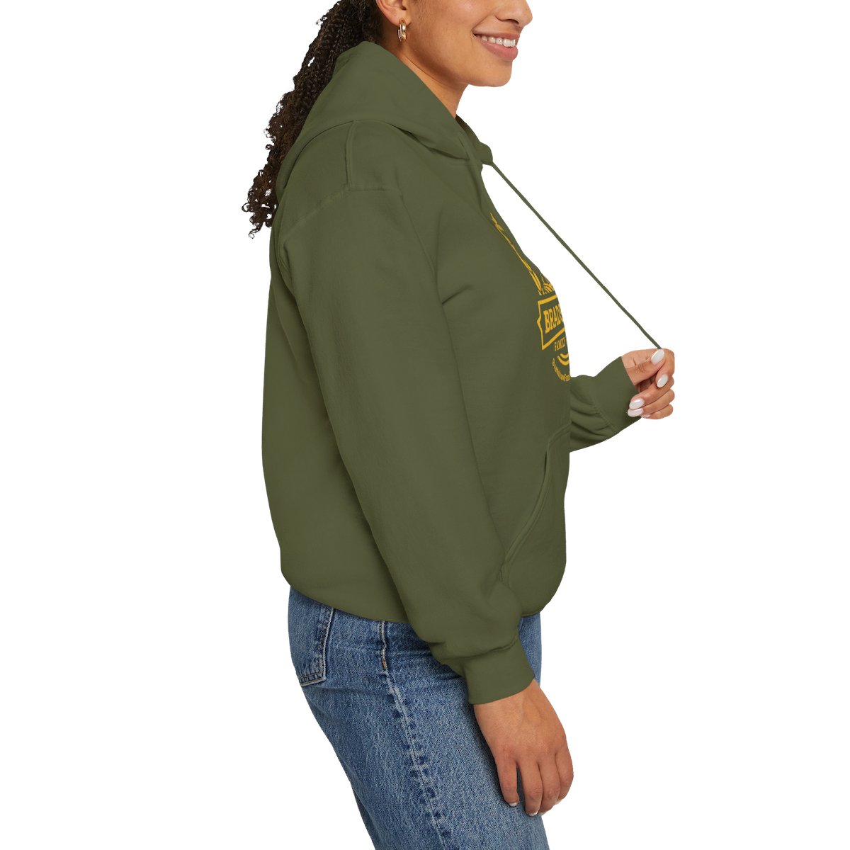 Bradshaw family farms logo on hoodie
