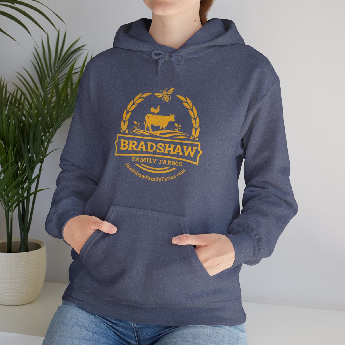 Bradshaw family farms logo on shirt