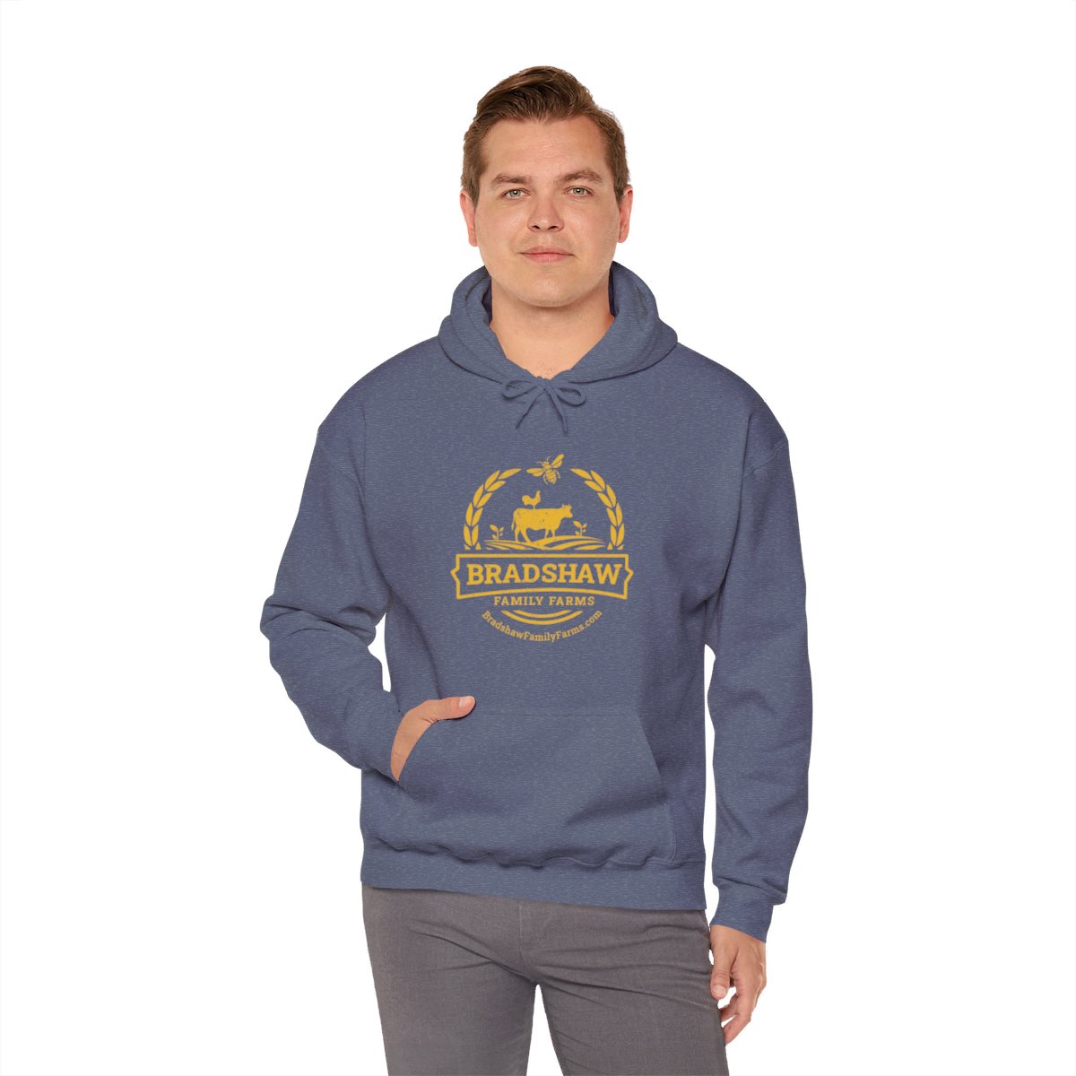 Bradshaw family farms logo on shirt