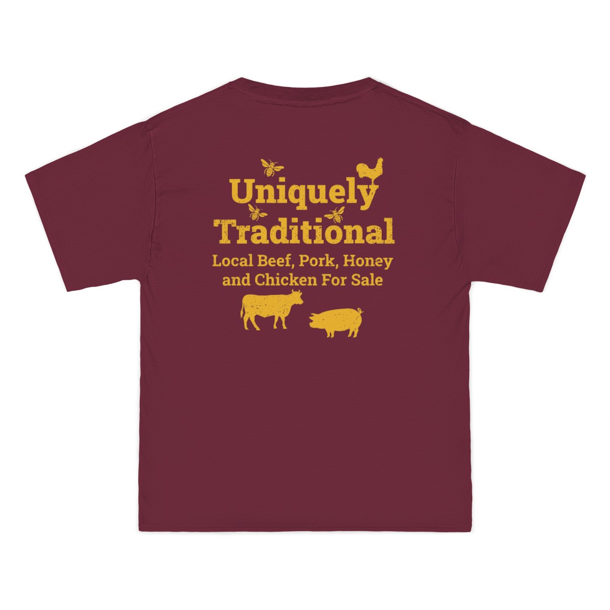 Bradshaw family farms logo on t-shirt