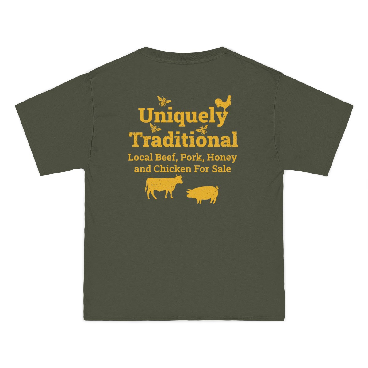 Bradshaw family farms logo on t-shirt