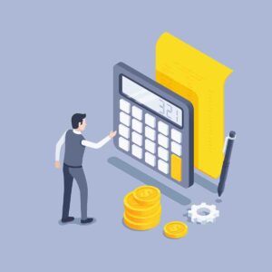 man using a markup calculator