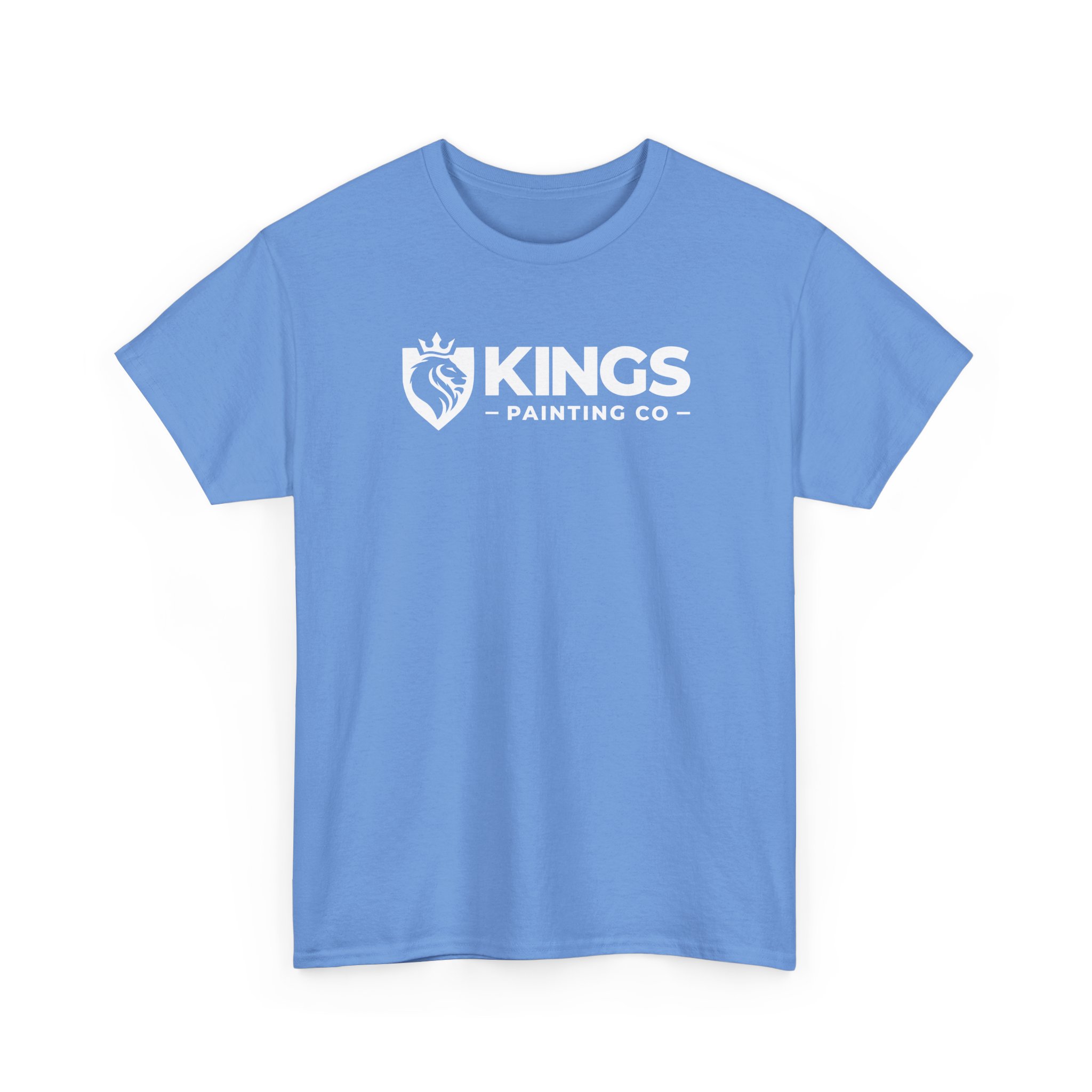 Light blue Kings Painting Co. Logo T‑Shirt (Classic) | Gildan Ultra Cotton (G5000), featuring a white lion and crown emblem on the chest.