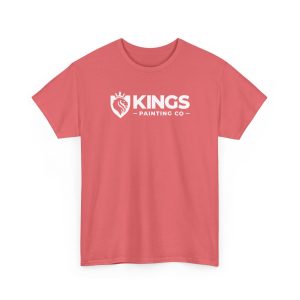 A red Kings Painting Co. Logo T‑Shirt (Classic) on Gildan Ultra Cotton (G5000) features a white Kings Painting Co logo with a shield and crowned lion emblem above the text.